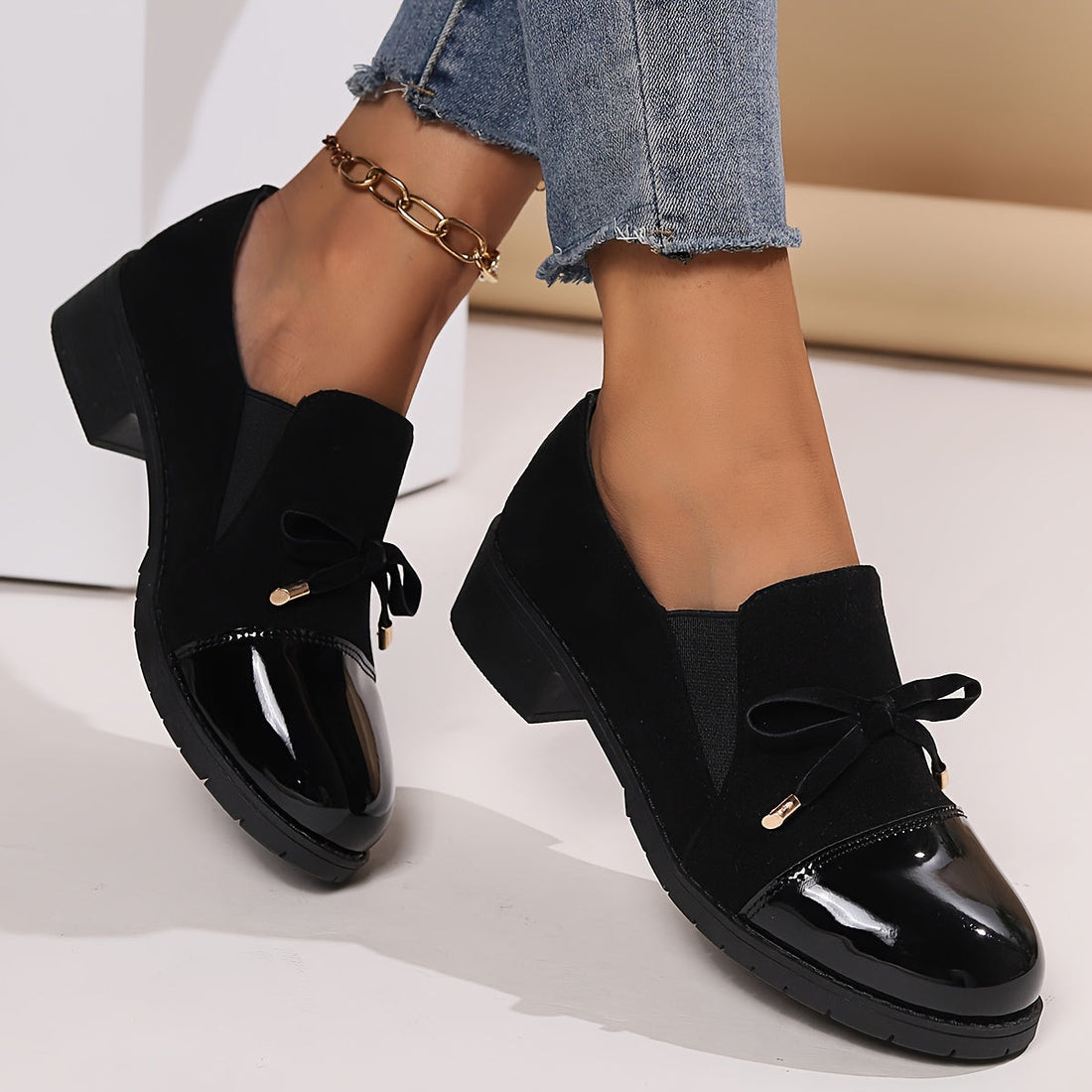 EleganzaStep™ – Komfortable Damen Loafer mit Blockabsatz